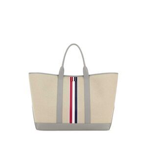 Thom Browne Men Sand Canvas Medium Shopping Bag
